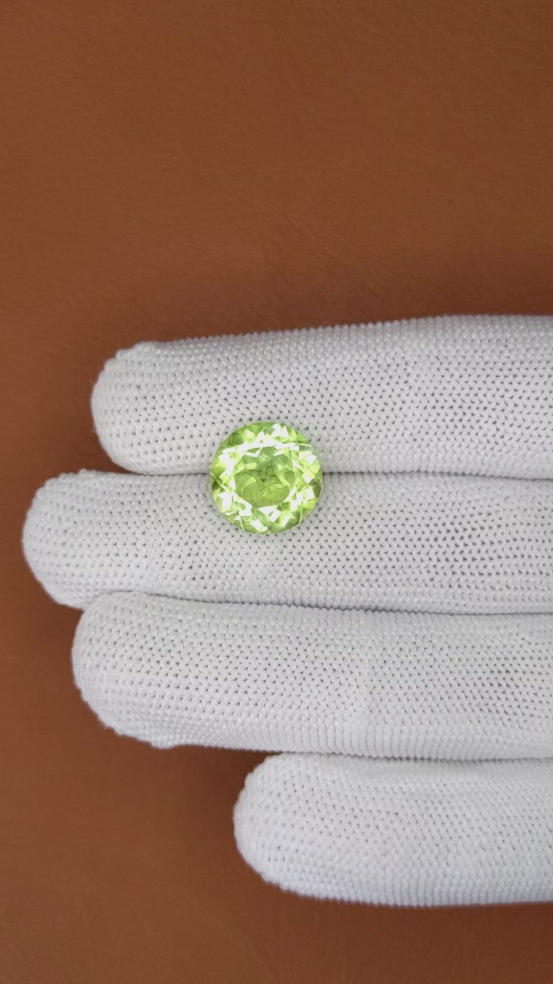 6.71 Ct. Yellowish Green Prasiolite from Brazil Size Video