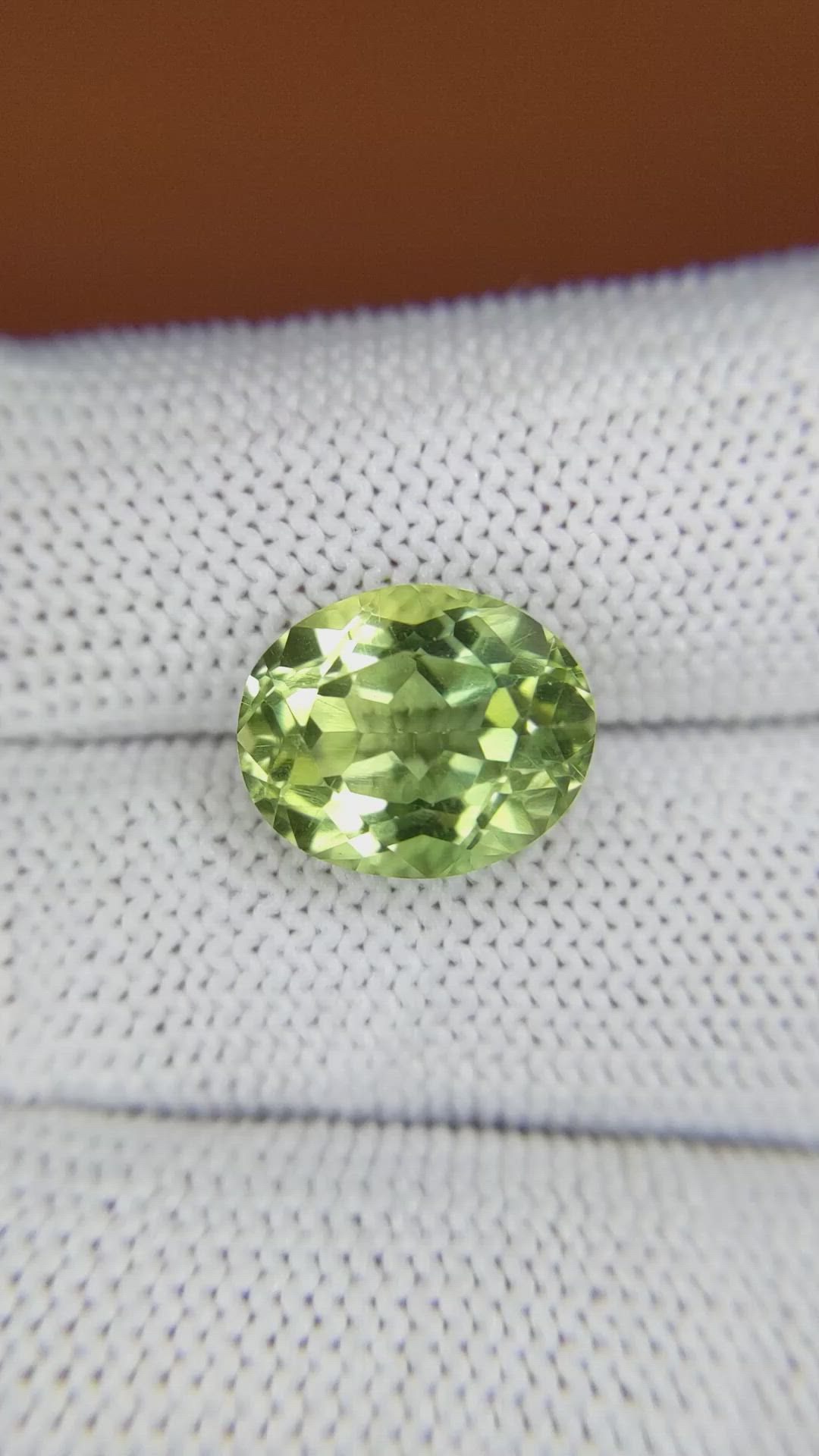 5.81 Ct. Yellowish Green Prasiolite from Brazil Size Video