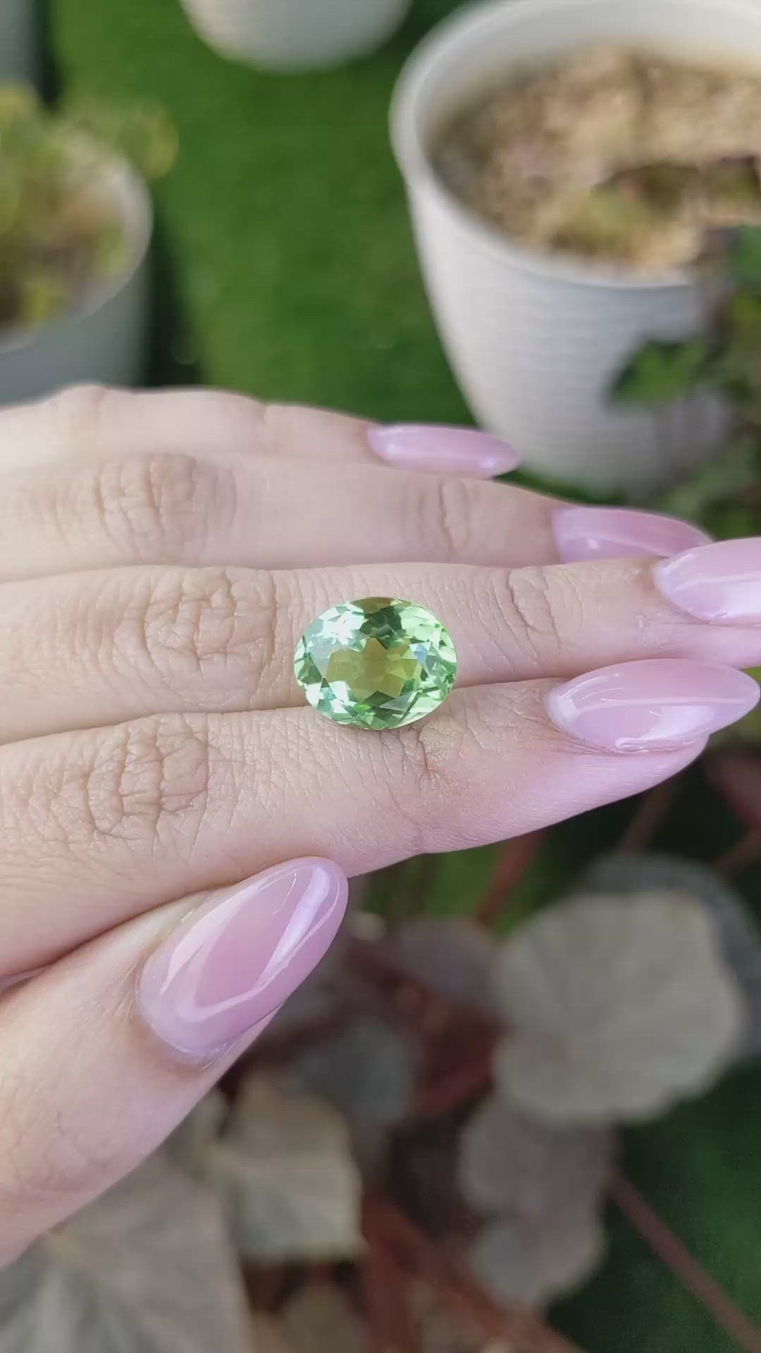 6.00 Ct. Green Prasiolite from Brazil Size Video