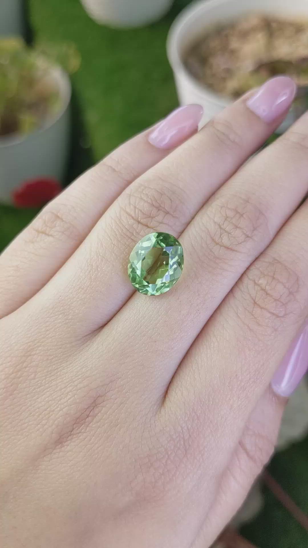 6.00 Ct. Green Prasiolite from Brazil Size Video