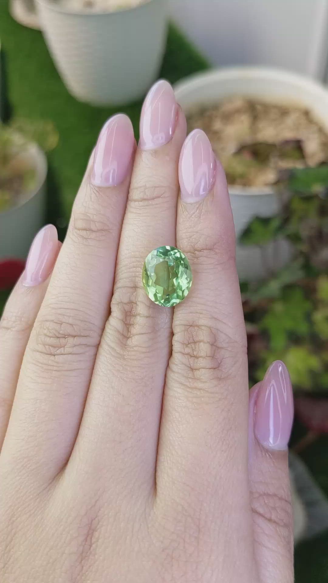 6.00 Ct. Green Prasiolite from Brazil Size Video