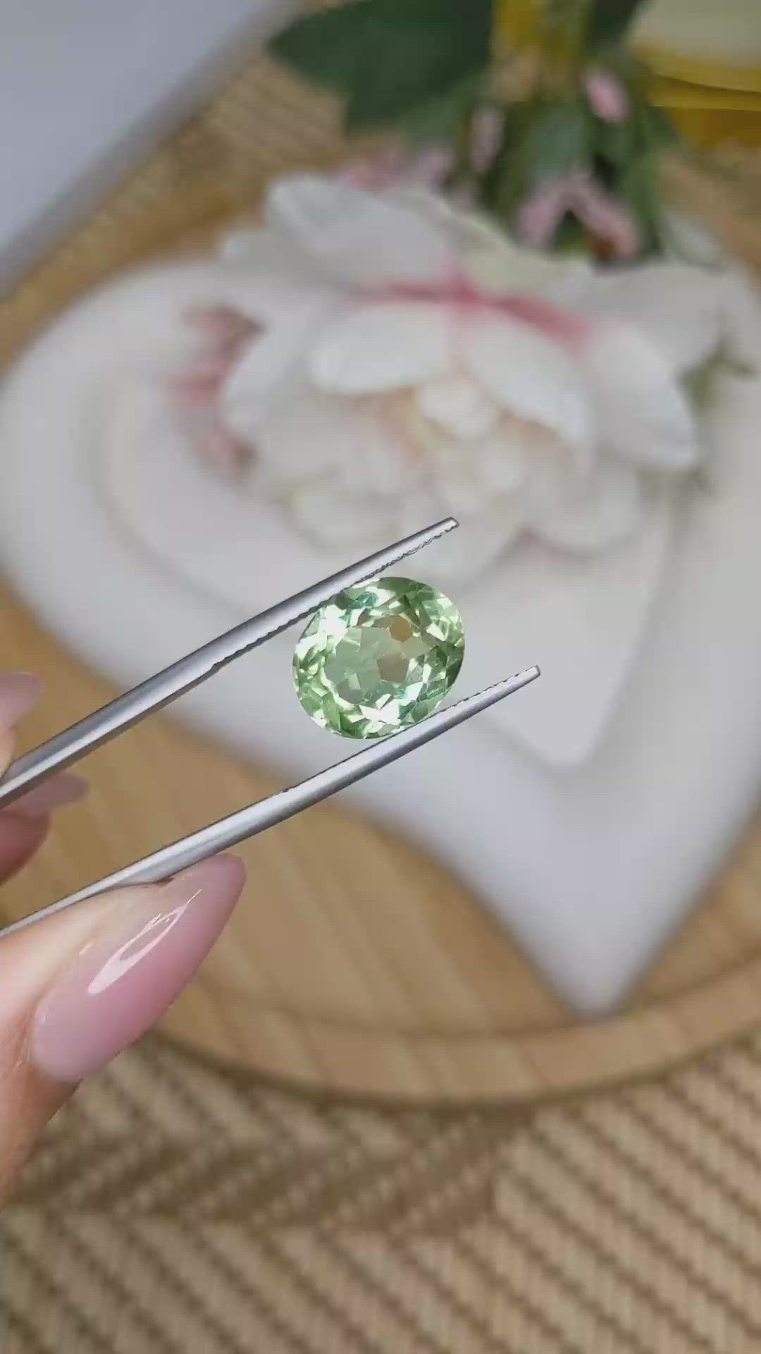 6.01 Ct. Green Prasiolite from Brazil Size Video