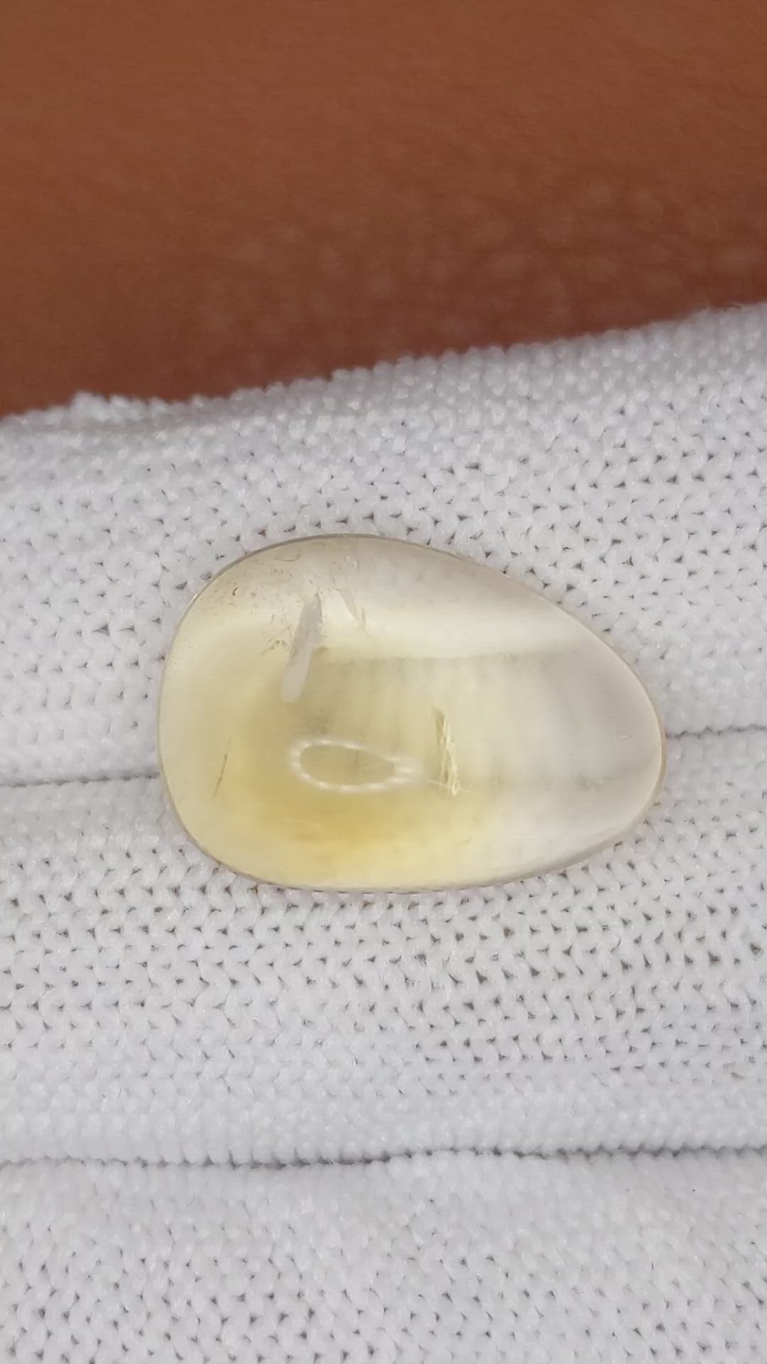 17.25 Ct. Yellow Cabochon Quartz from Brazil Size Video