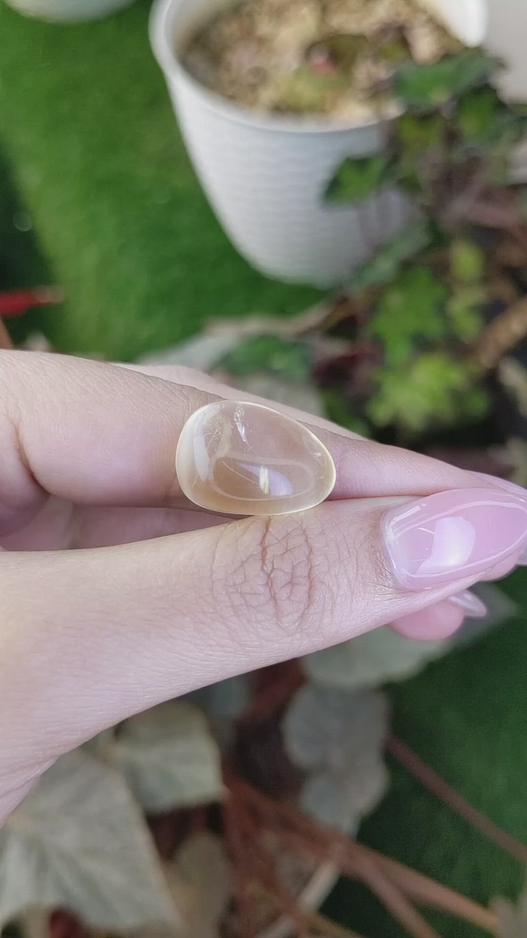 17.25 Ct. Yellow Cabochon Quartz from Brazil Size Video
