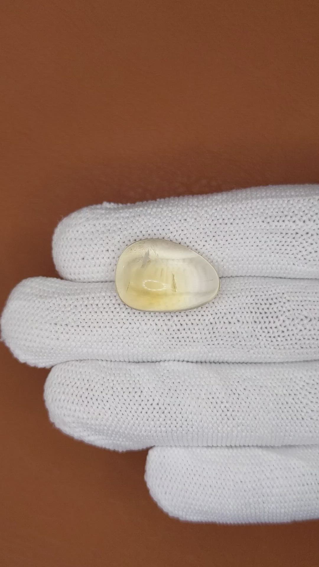 17.25 Ct. Yellow Cabochon Quartz from Brazil Size Video