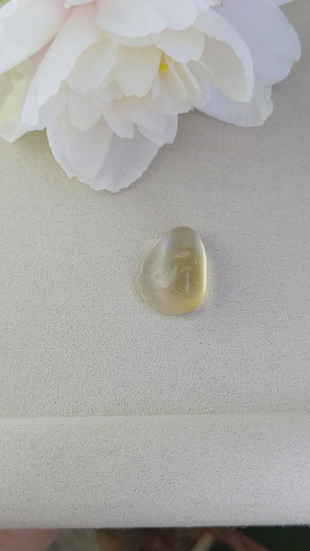 17.25 Ct. Yellow Cabochon Quartz from Brazil Size Video