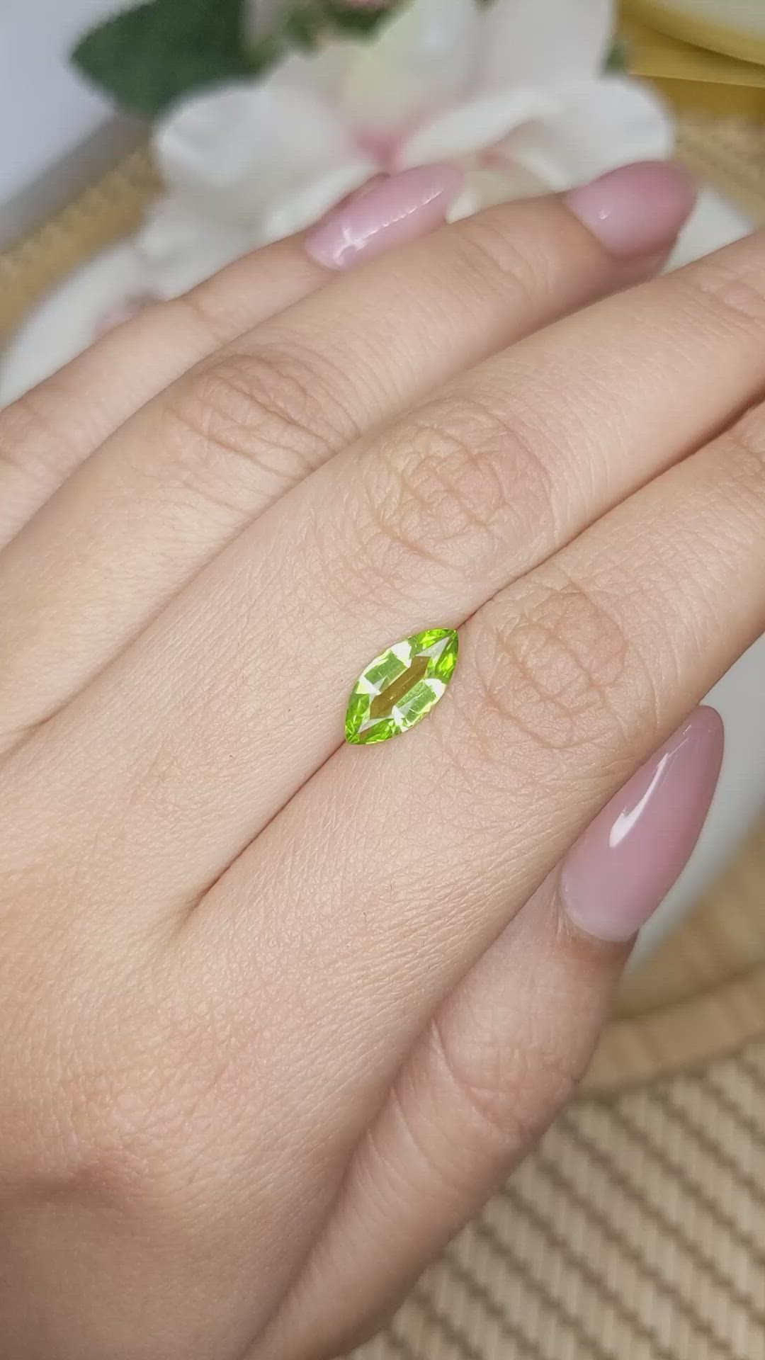 1.14 Ct. Yellowish Green Peridot from Ceylon (Sri Lanka) Size Video