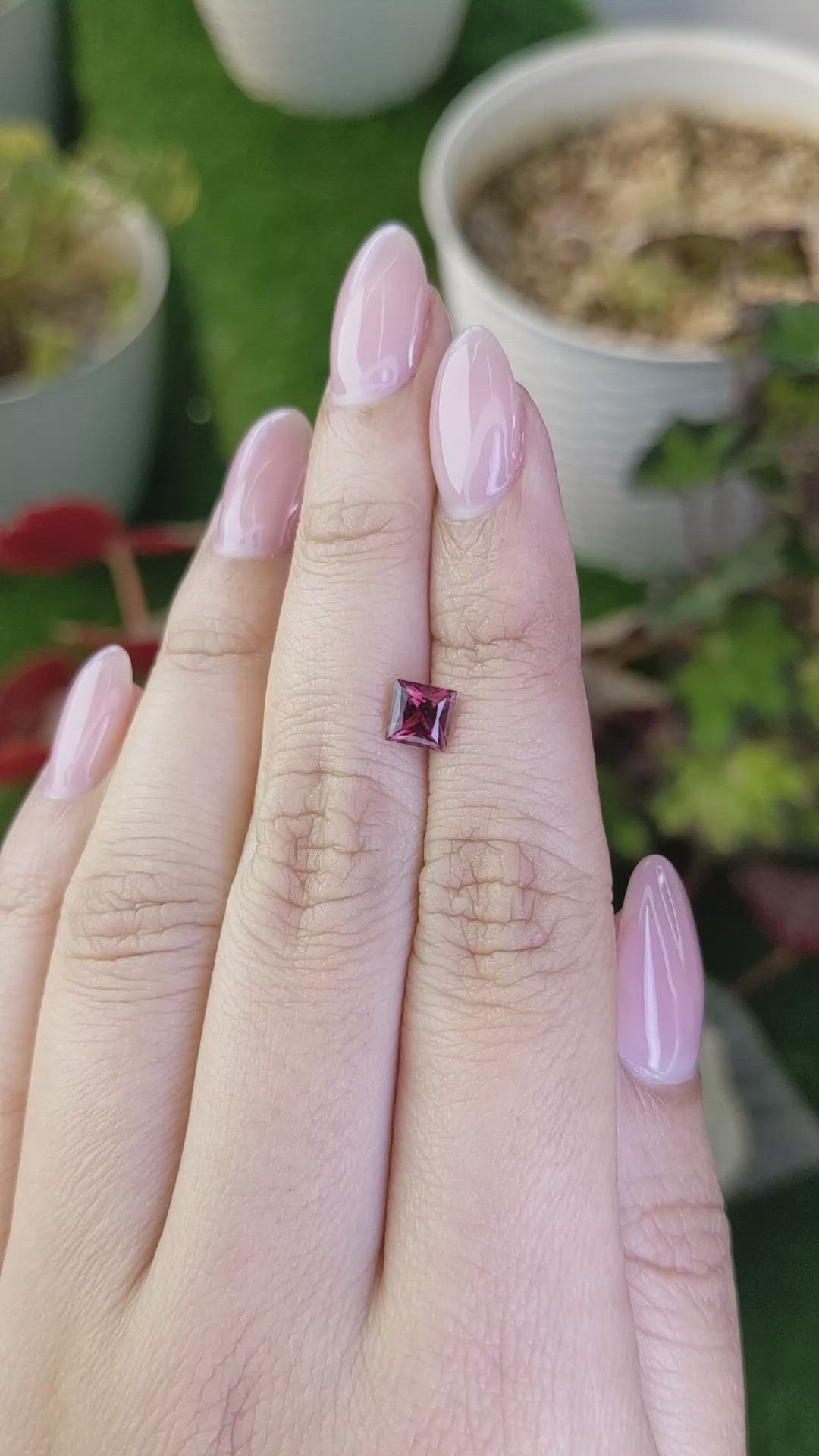 0.74 Ct. Reddish Pink Garnet from Ceylon (Sri Lanka) Size Video
