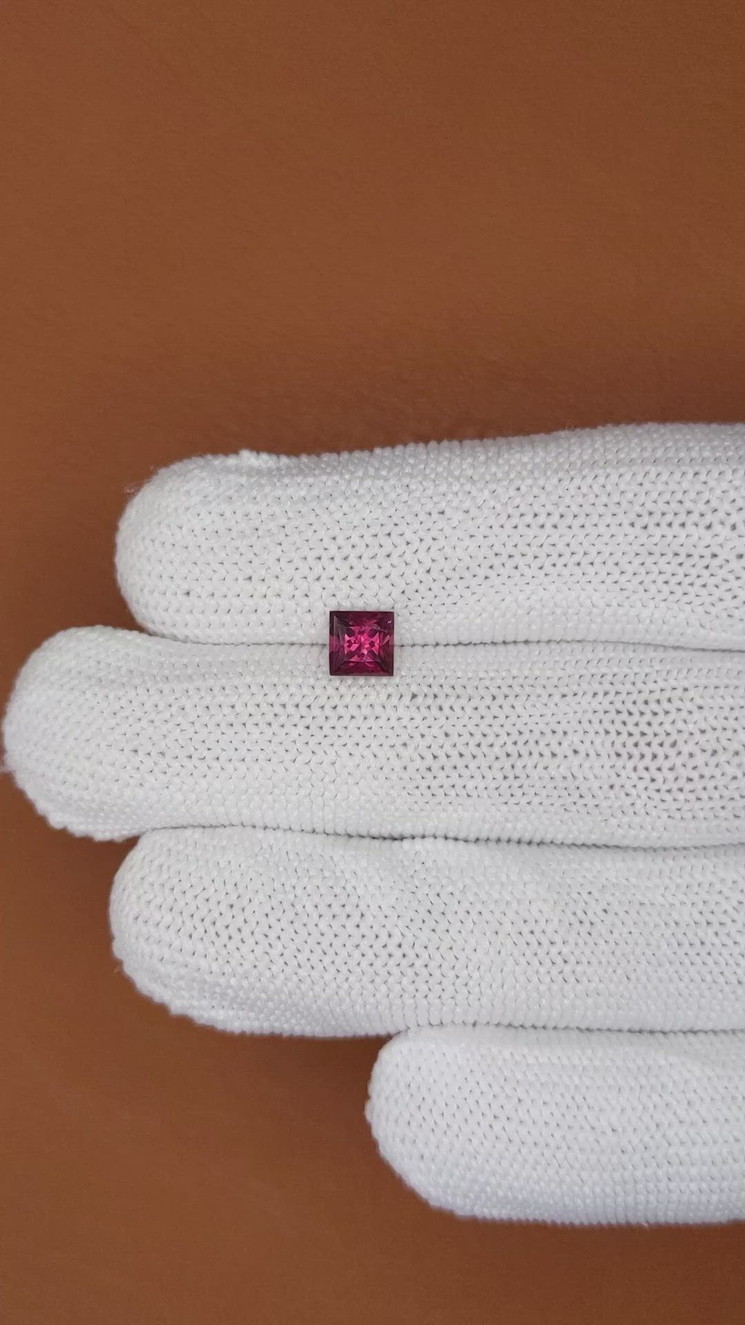 0.74 Ct. Reddish Pink Garnet from Ceylon (Sri Lanka) Size Video