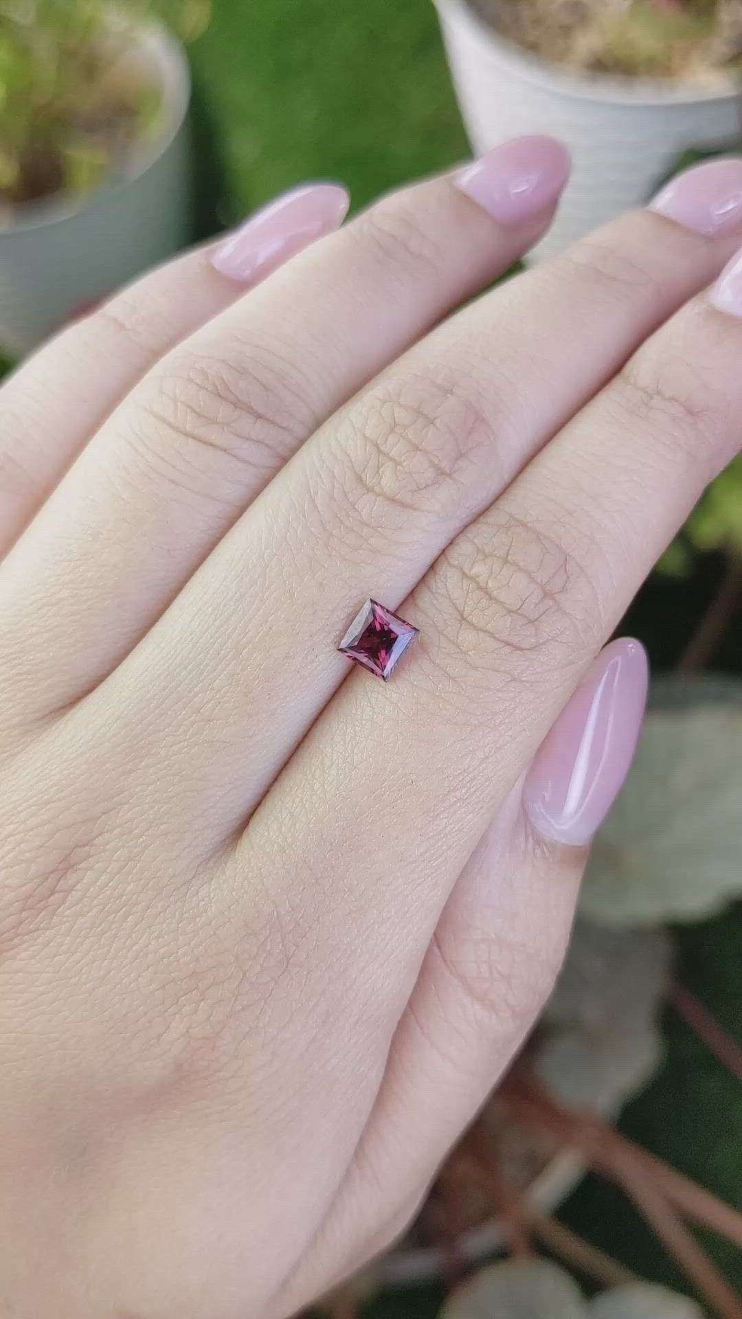 0.74 Ct. Reddish Pink Garnet from Ceylon (Sri Lanka) Size Video