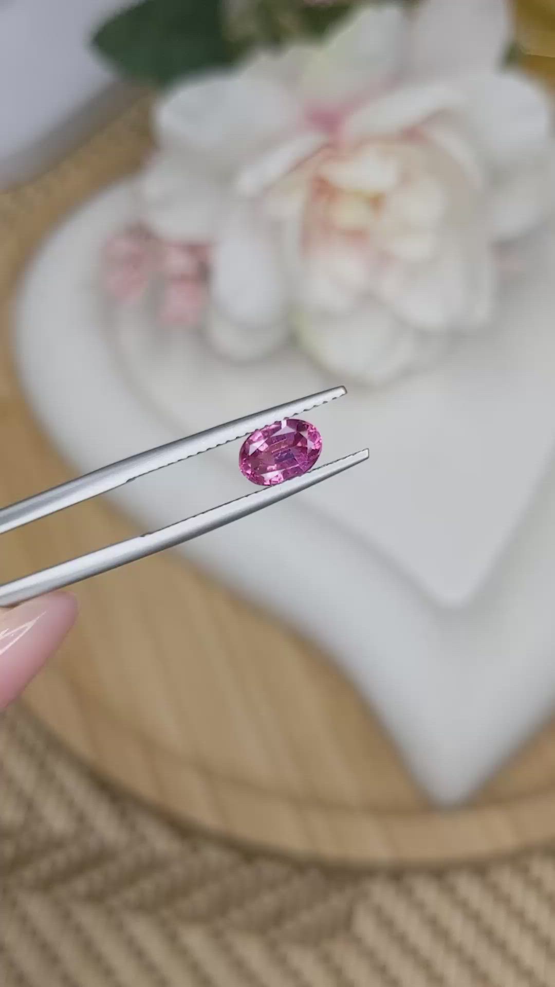 0.81 Ct. Pink Tourmaline from Ceylon (Sri Lanka) Size Video