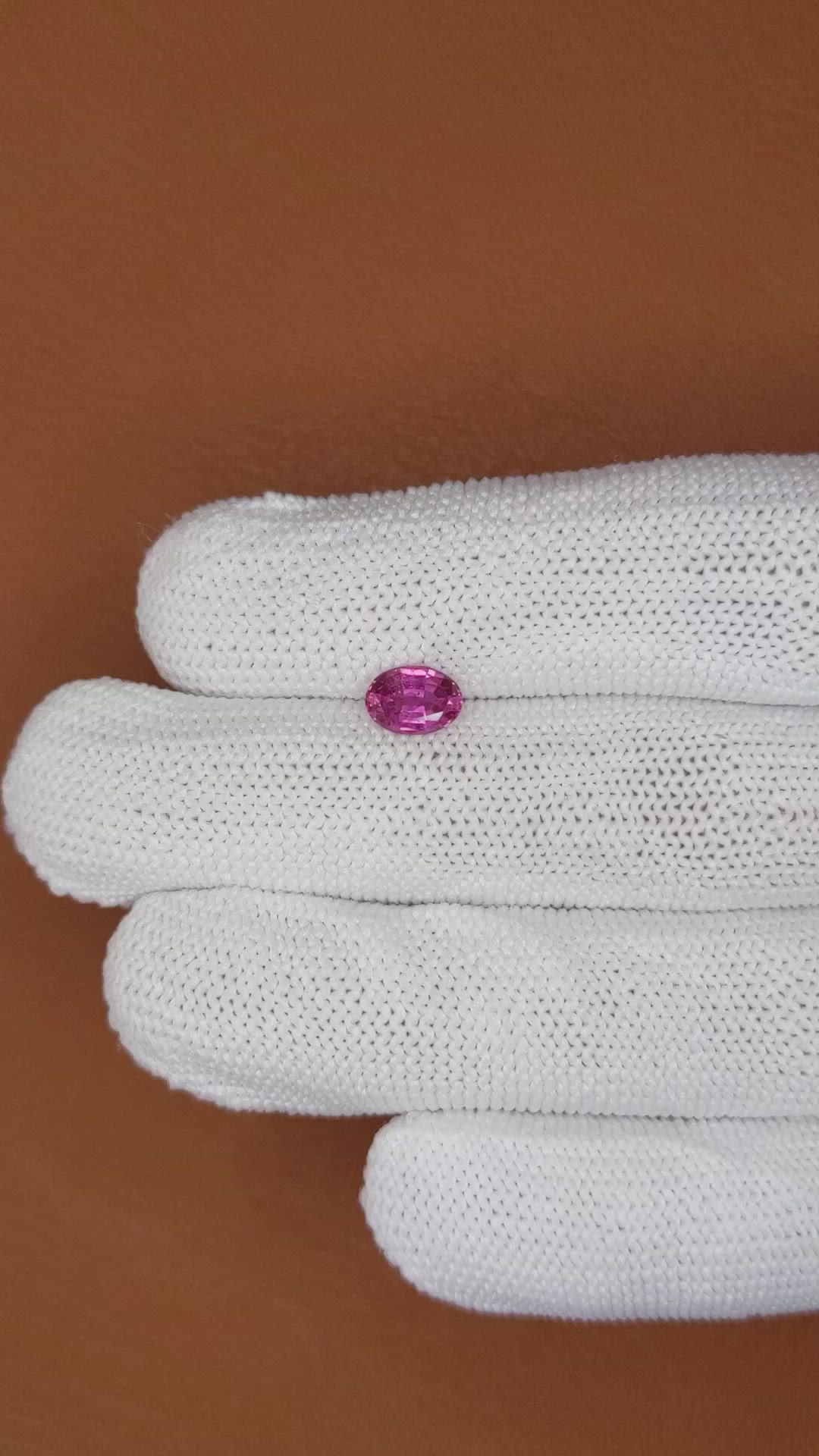 0.81 Ct. Pink Tourmaline from Ceylon (Sri Lanka) Size Video