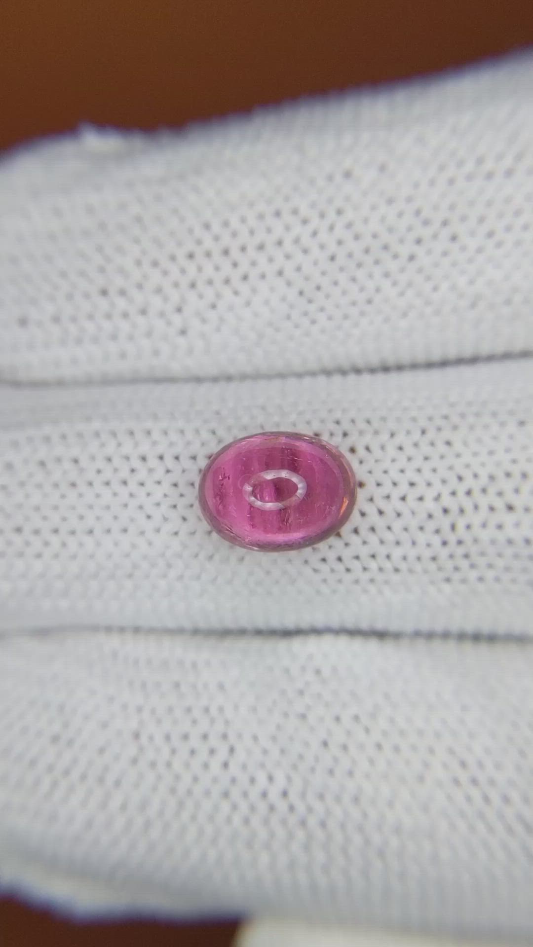 2.46 Ct. Pink Cabochon Tourmaline from Ceylon (Sri Lanka) Size Video