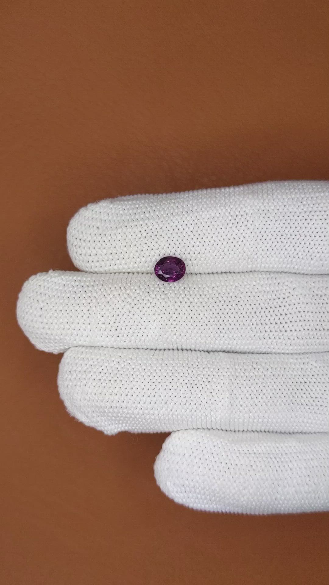 0.71 Ct. Pinkish Purple Spinel from Ceylon (Sri Lanka) Size Video