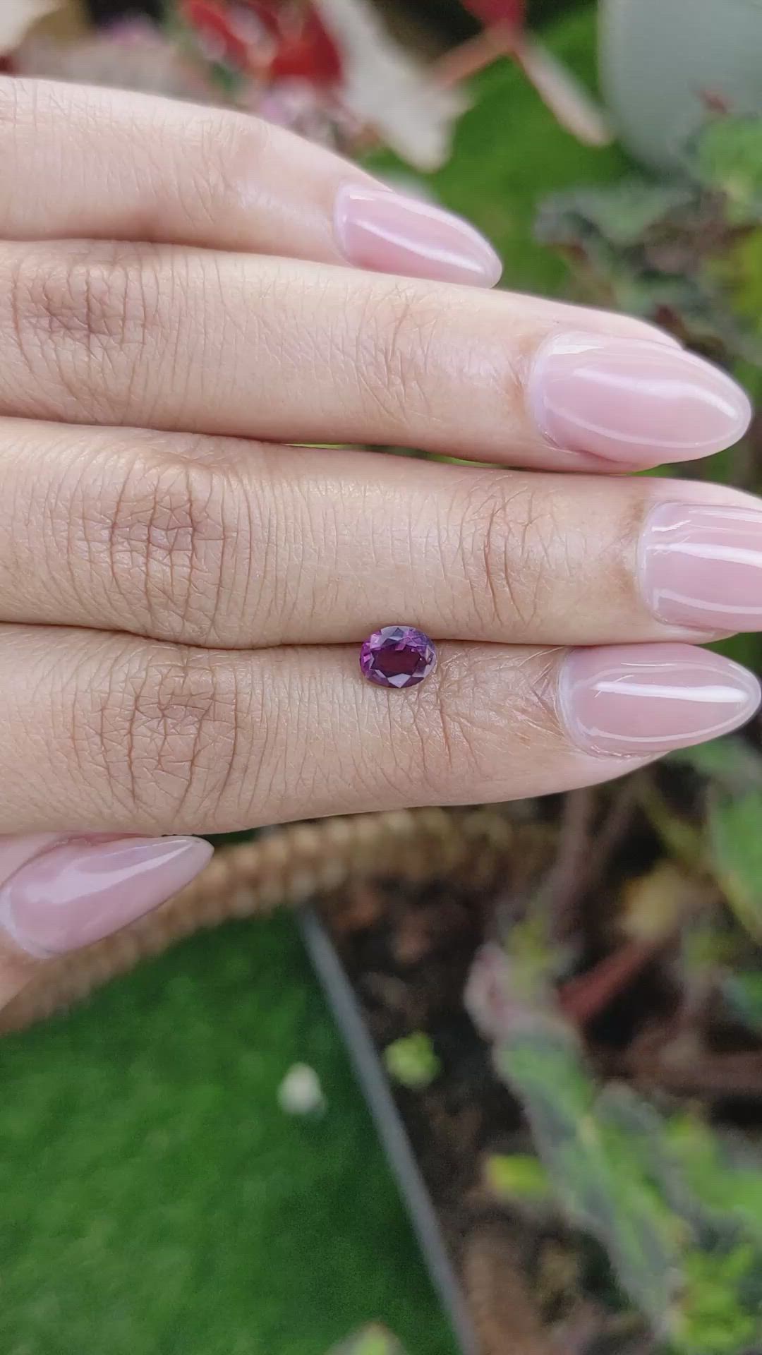 0.71 Ct. Pinkish Purple Spinel from Ceylon (Sri Lanka) Size Video