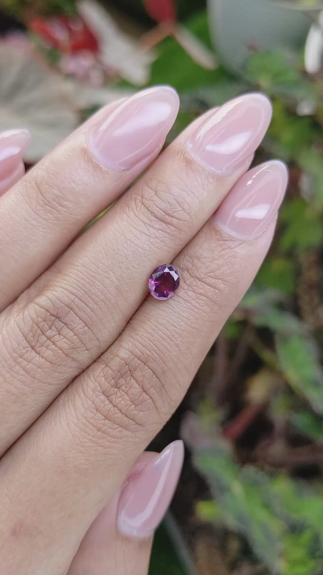 0.71 Ct. Pinkish Purple Spinel from Ceylon (Sri Lanka) Size Video