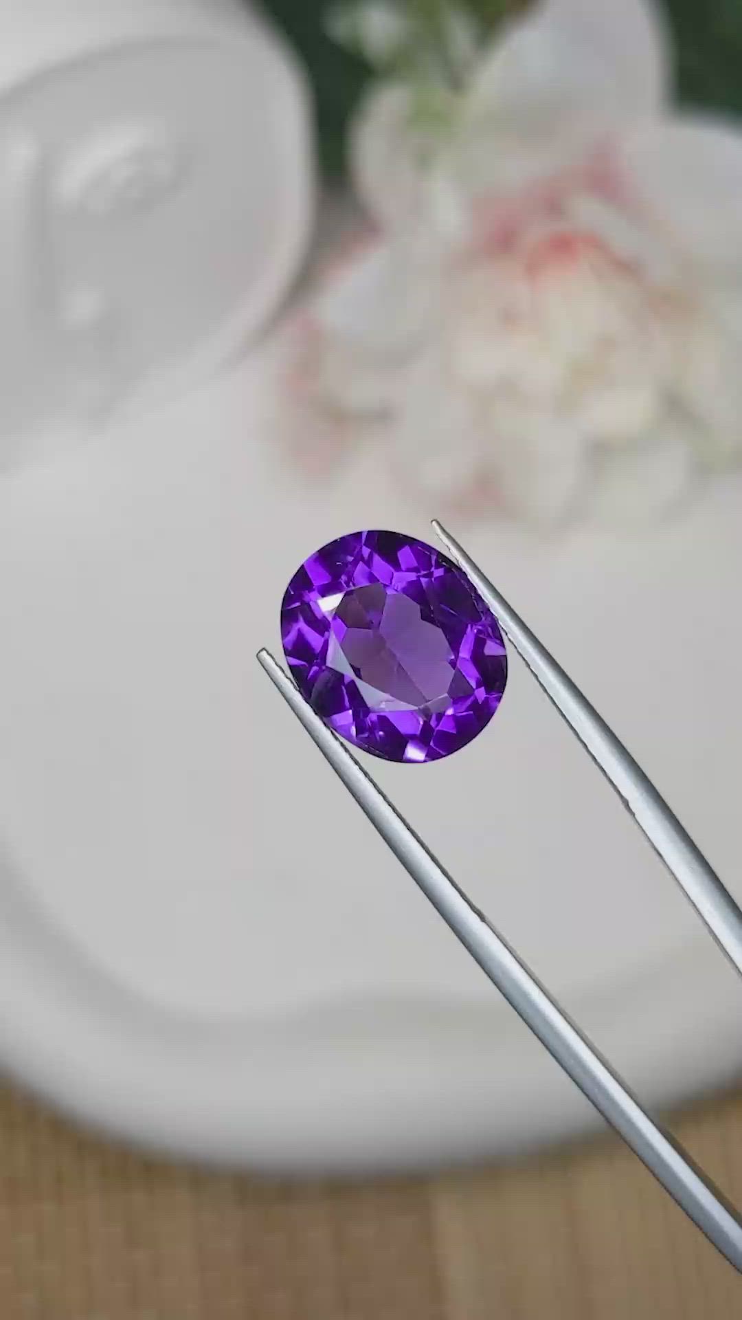 6.41 Ct. Purple Amethyst from Ceylon (Sri Lanka) Size Video