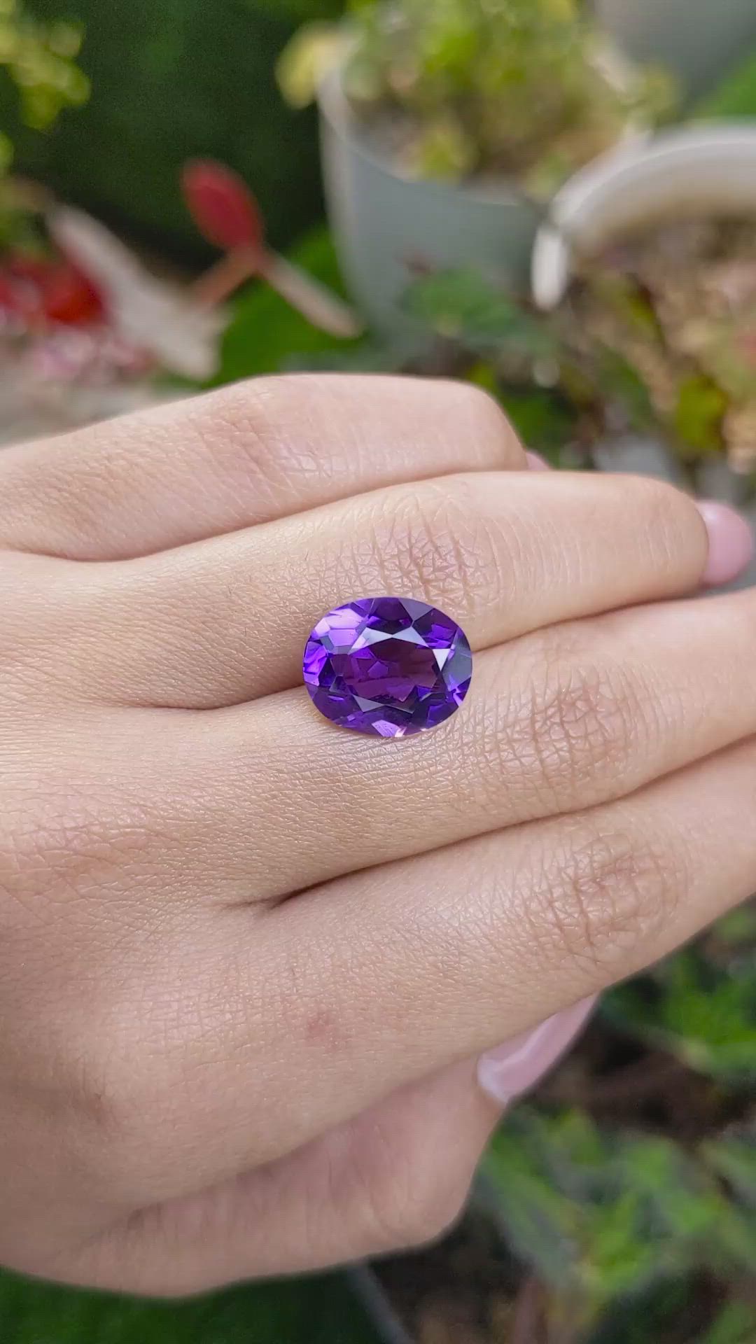 6.41 Ct. Purple Amethyst from Ceylon (Sri Lanka) Size Video