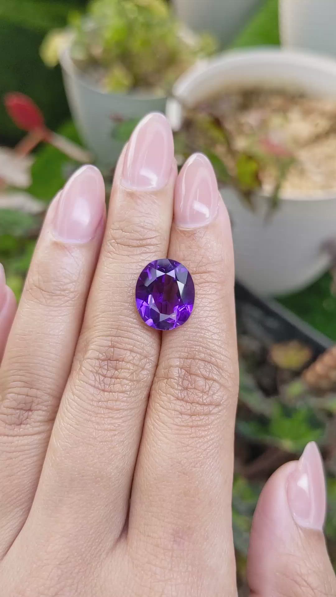 6.41 Ct. Purple Amethyst from Ceylon (Sri Lanka) Size Video
