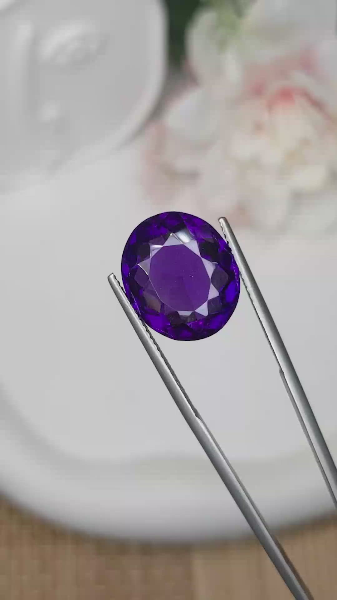 11.60 Ct. Purple Amethyst from Ceylon (Sri Lanka) Size Video