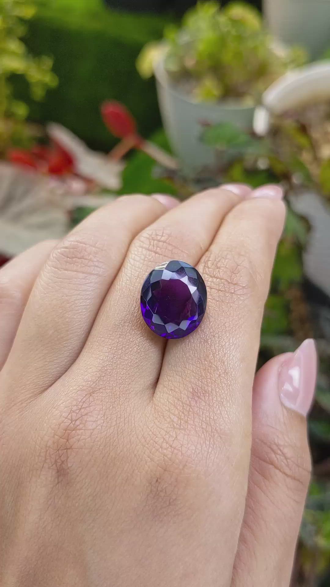11.60 Ct. Purple Amethyst from Ceylon (Sri Lanka) Size Video