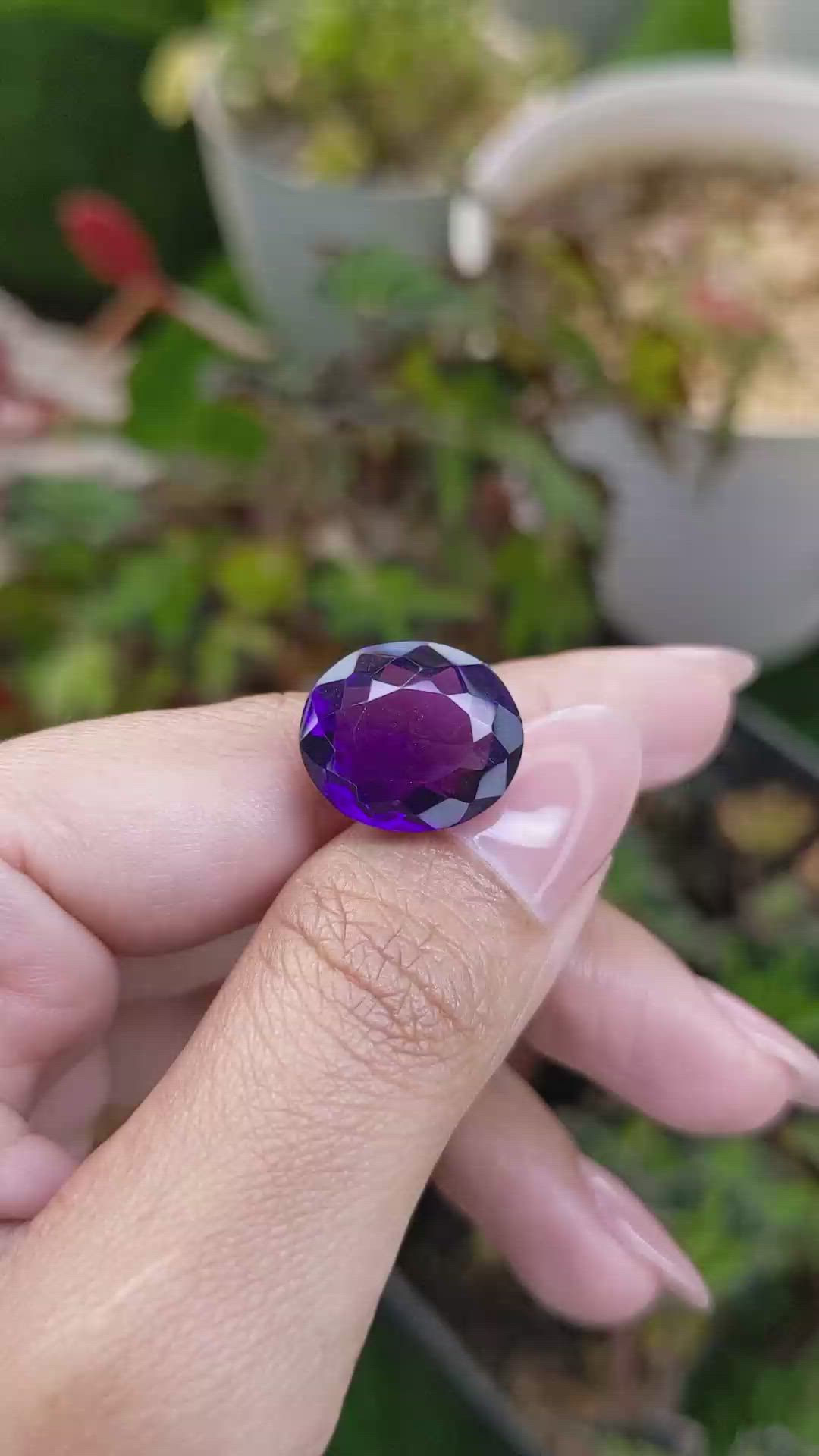 11.60 Ct. Purple Amethyst from Ceylon (Sri Lanka) Size Video