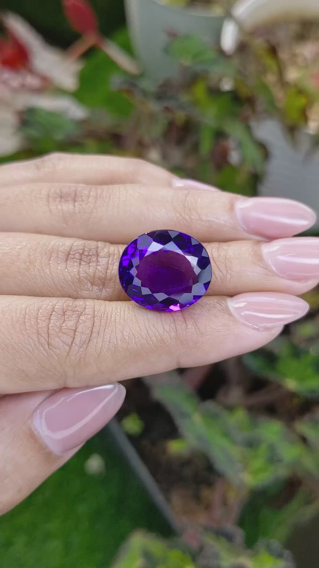 15.39 Ct. Purple Amethyst from Ceylon (Sri Lanka) Size Video