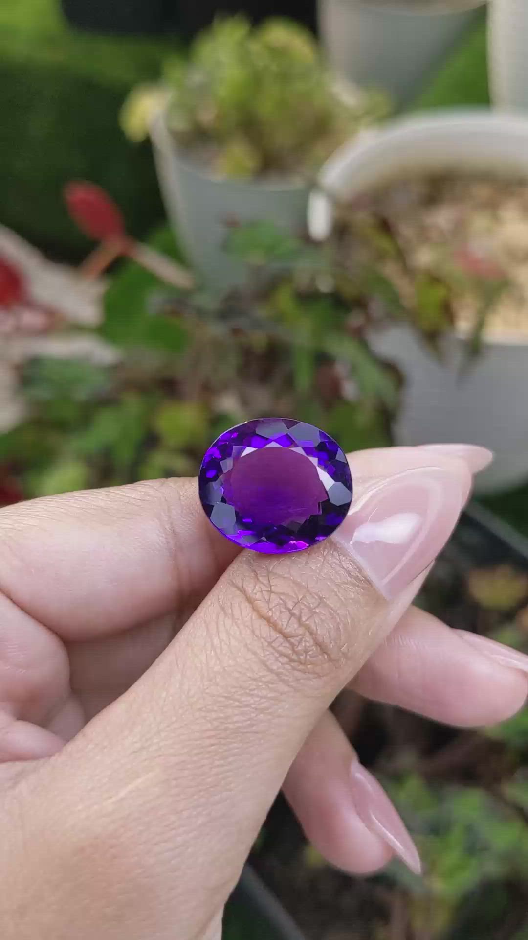 15.39 Ct. Purple Amethyst from Ceylon (Sri Lanka) Size Video