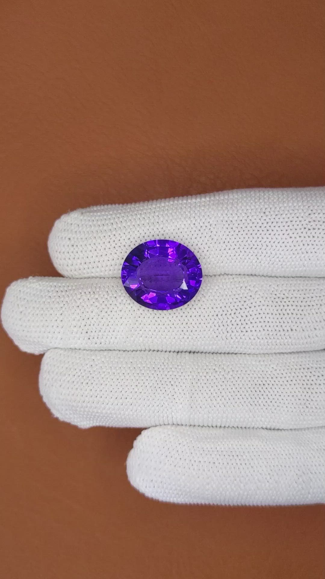 11.17 Ct. Purple Amethyst from Ceylon (Sri Lanka) Size Video