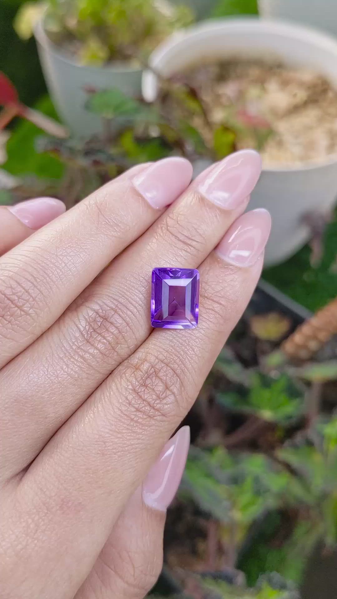 5.65 Ct. Purple Amethyst from Ceylon (Sri Lanka) Size Video