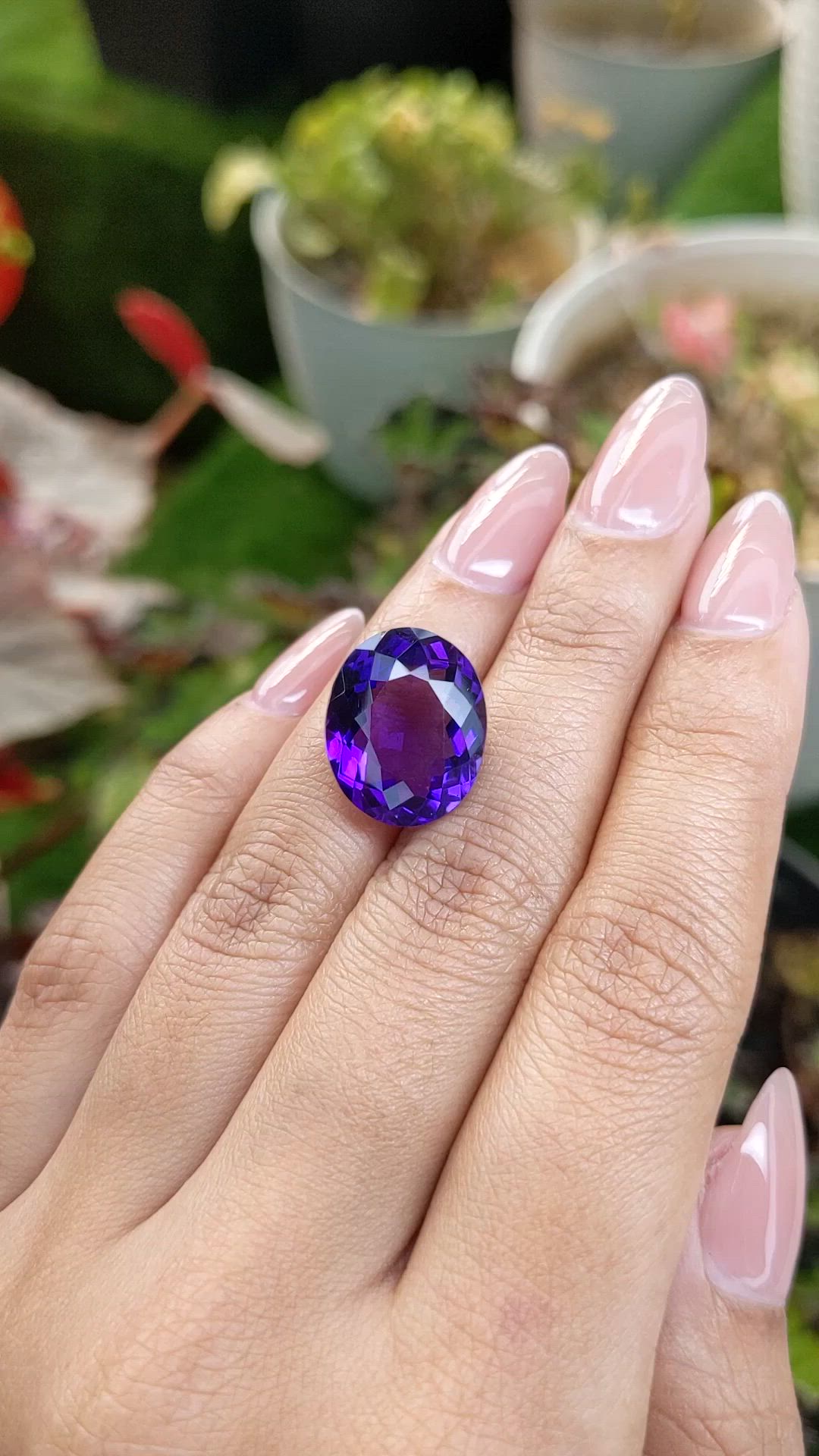 12.09 Ct. Purple Amethyst from Brazil Size Video