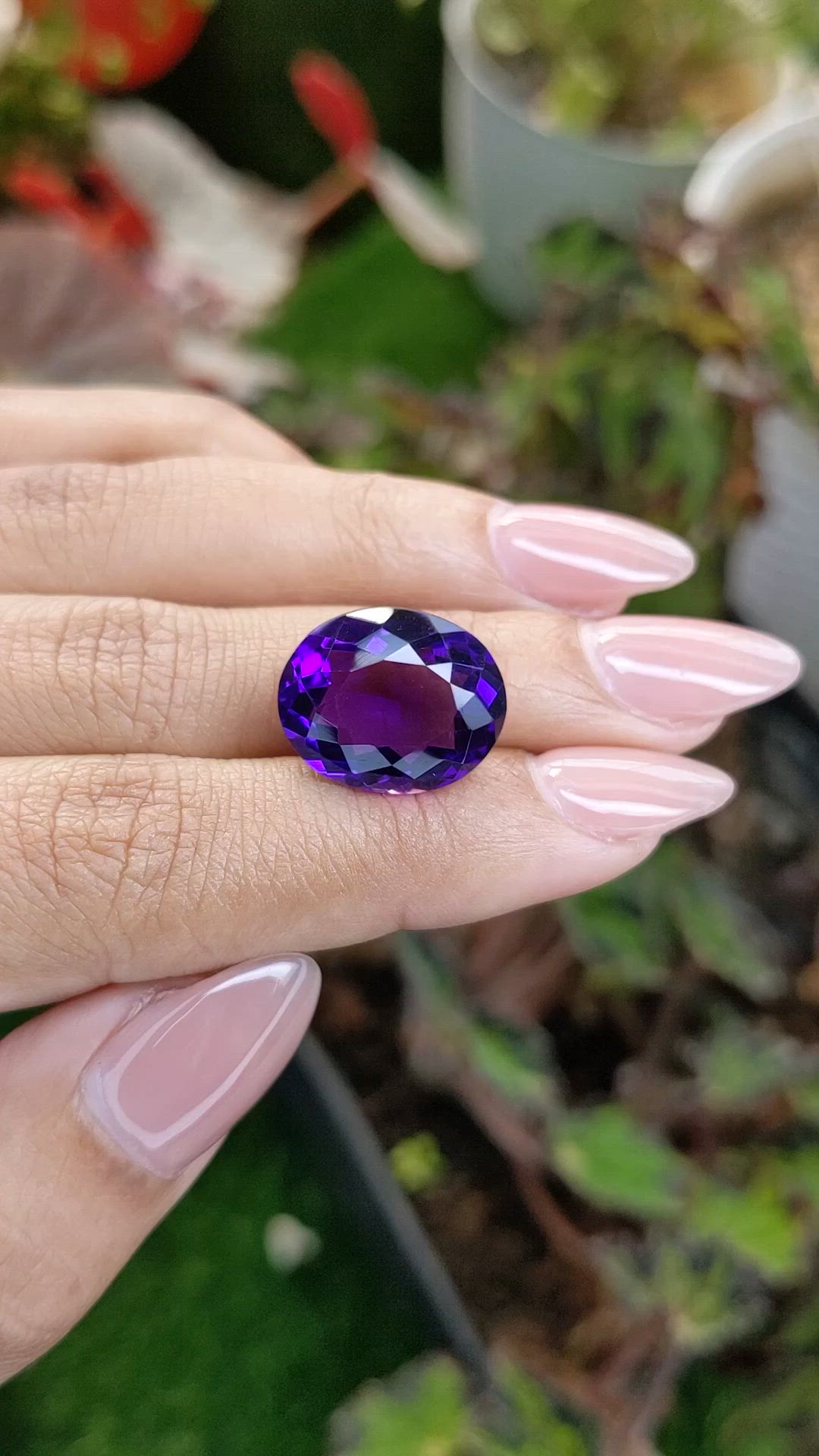 12.09 Ct. Purple Amethyst from Brazil Size Video