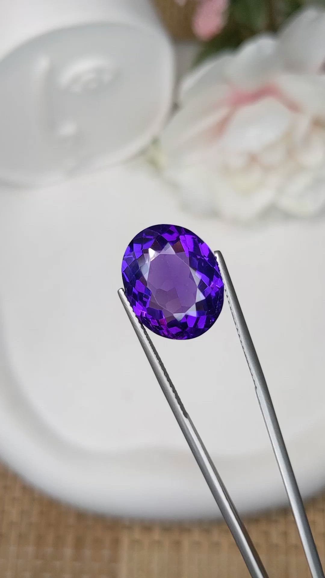 12.09 Ct. Purple Amethyst from Brazil Size Video