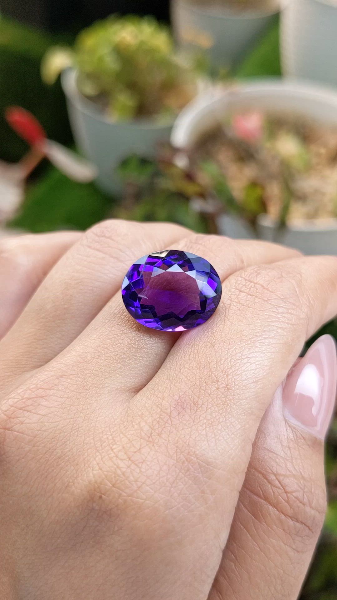 12.09 Ct. Purple Amethyst from Brazil Size Video