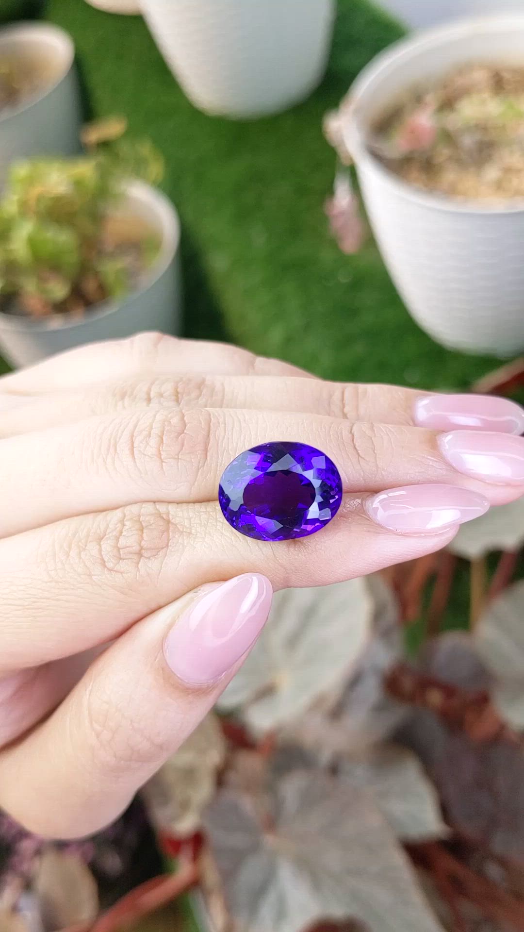 13.21 Ct. Purple Amethyst from Brazil Size Video