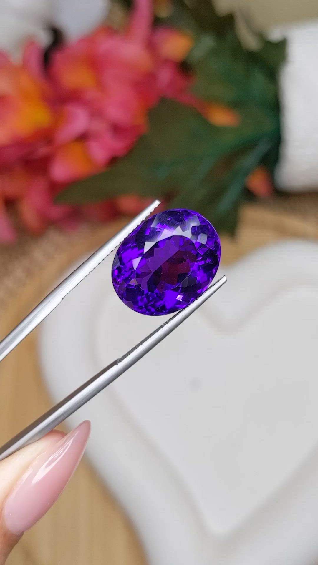 13.21 Ct. Purple Amethyst from Brazil Size Video