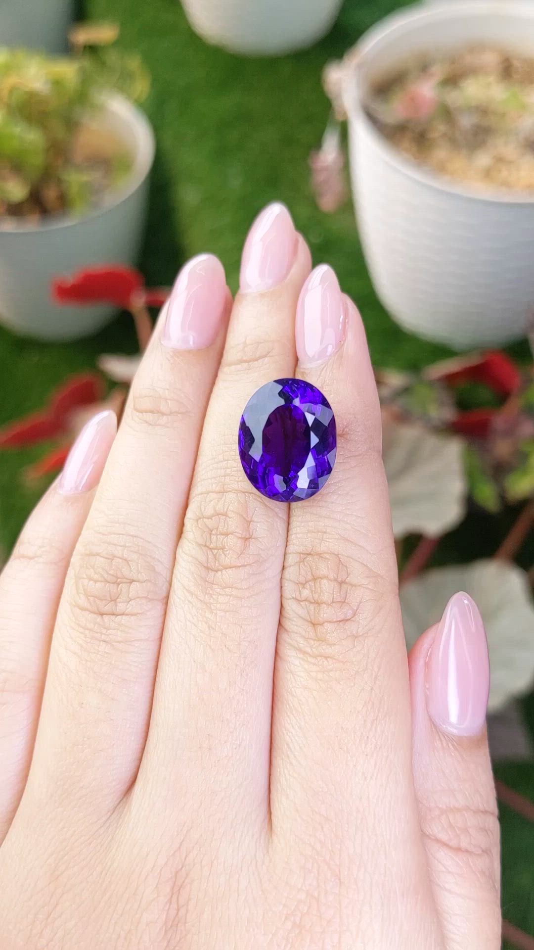 13.21 Ct. Purple Amethyst from Brazil Size Video