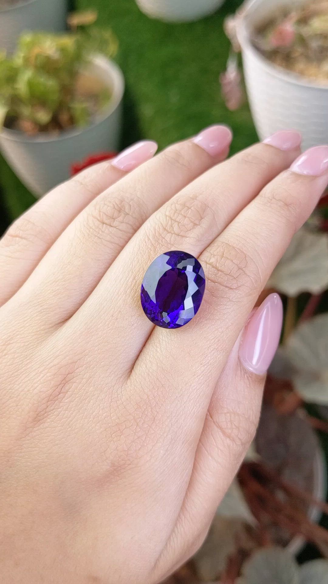 13.21 Ct. Purple Amethyst from Brazil Size Video