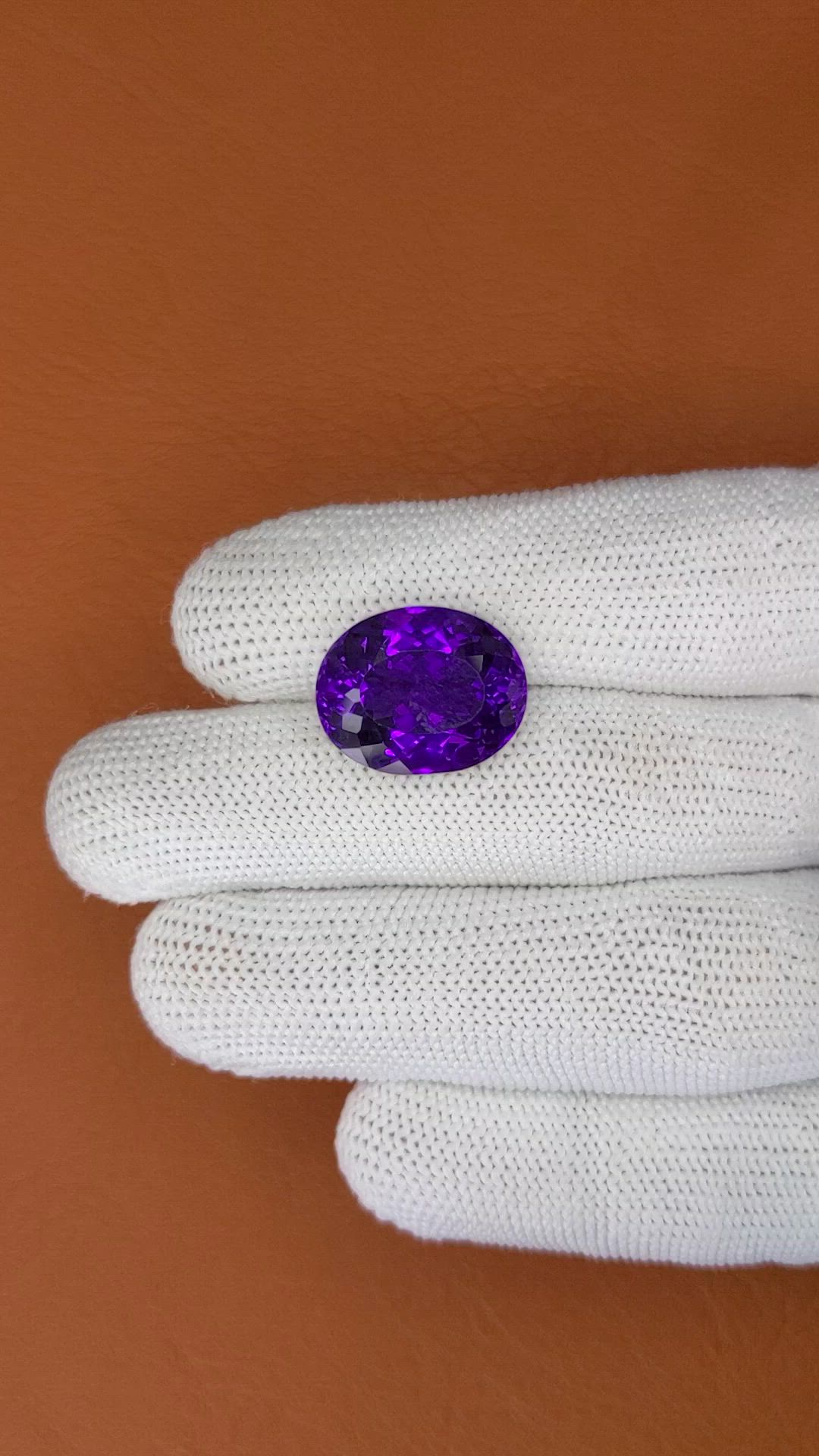 13.21 Ct. Purple Amethyst from Brazil Size Video