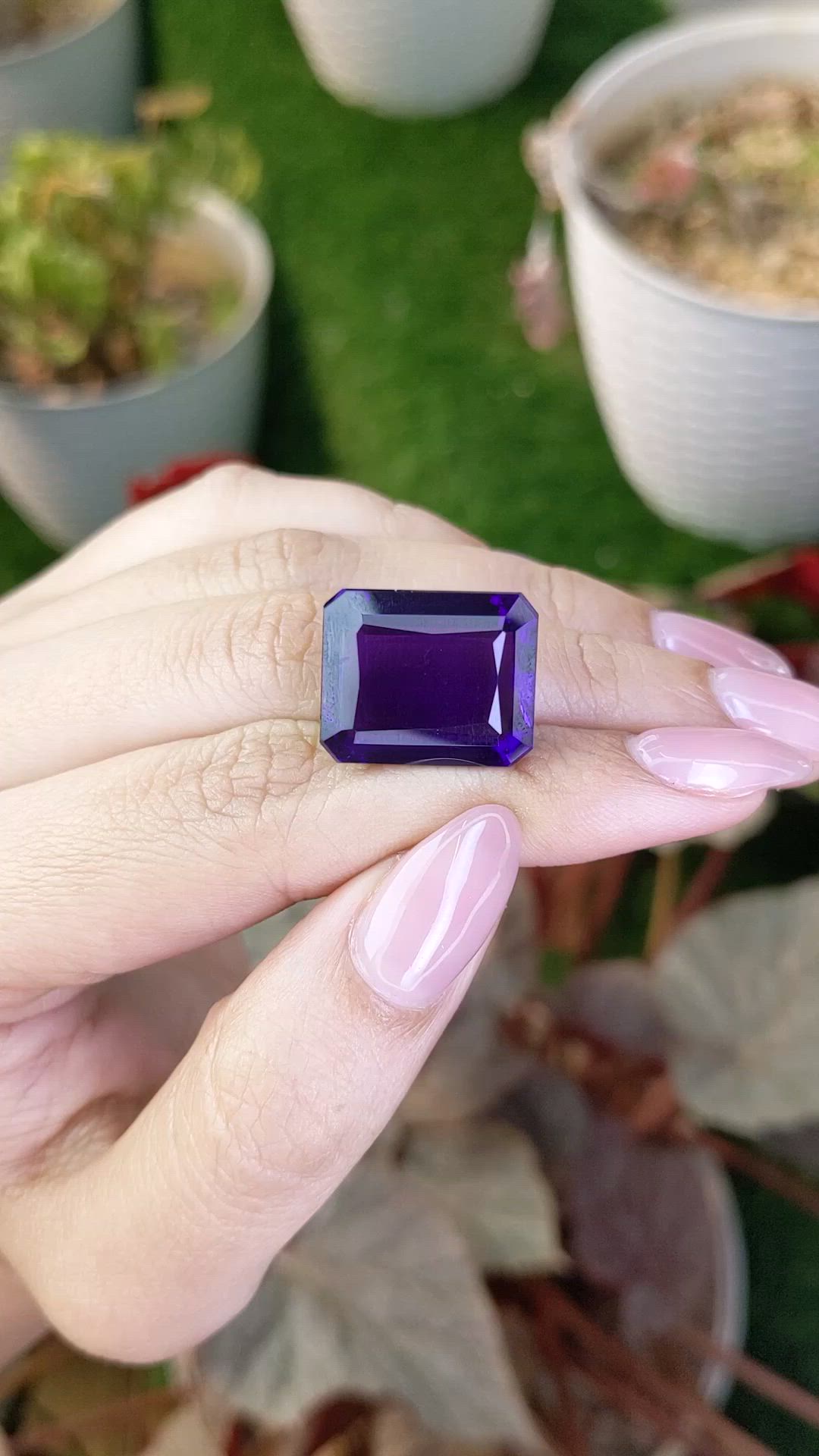 24.75 Ct. Purple Amethyst from Brazil Size Video
