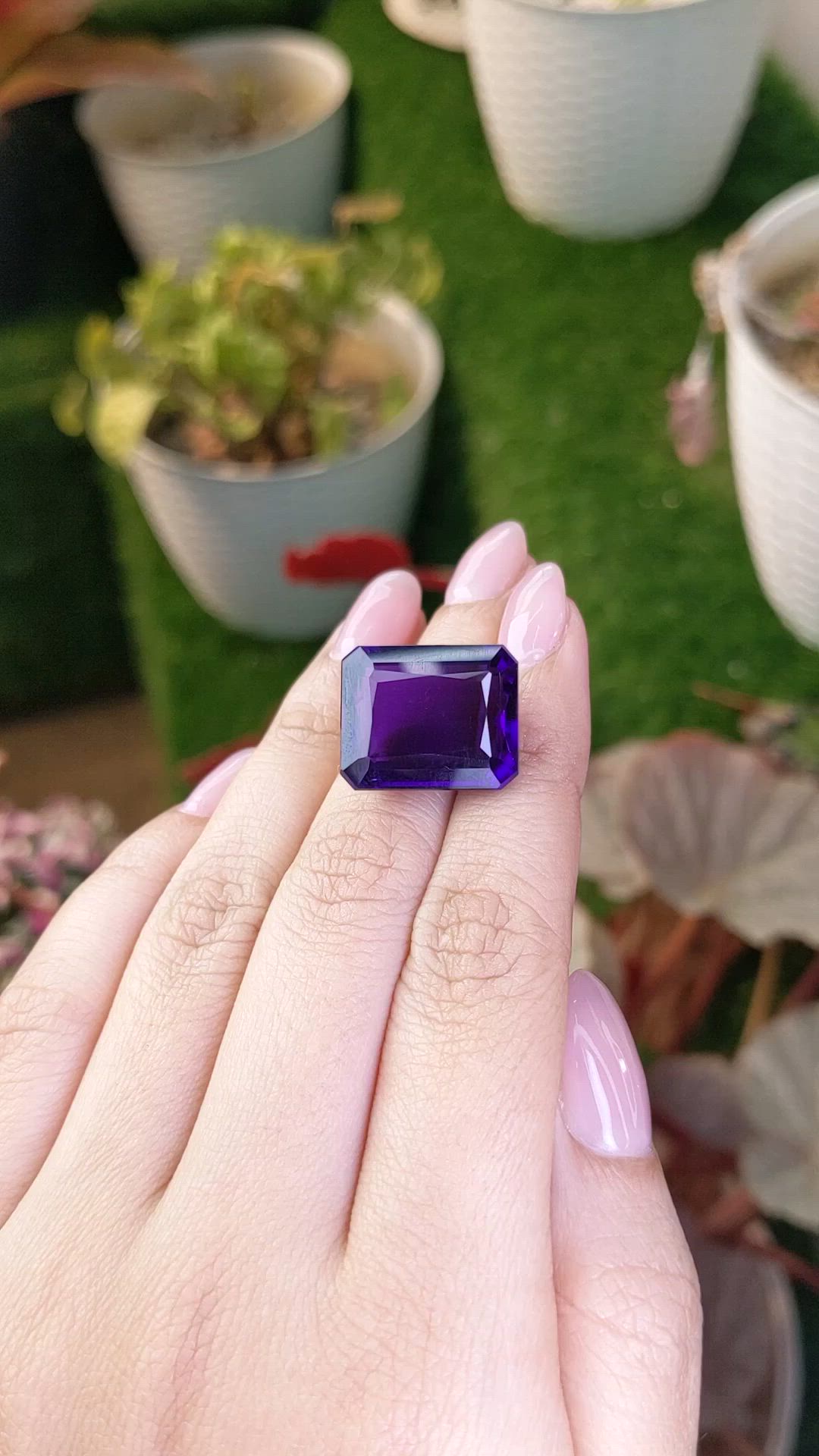 24.75 Ct. Purple Amethyst from Brazil Size Video