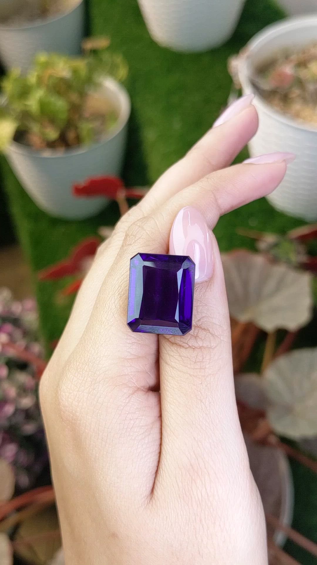 24.75 Ct. Purple Amethyst from Brazil Size Video