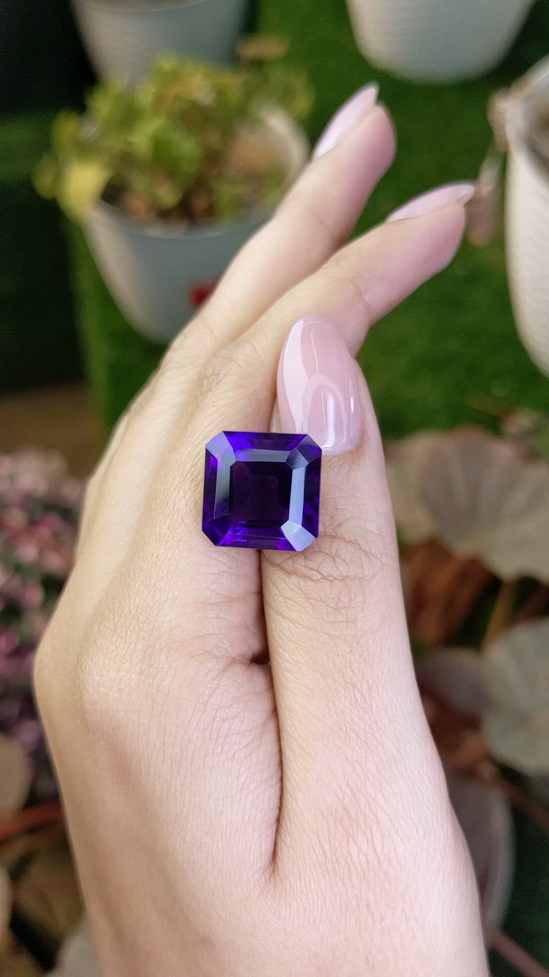 12.38 Ct. Purple Amethyst from Brazil Size Video