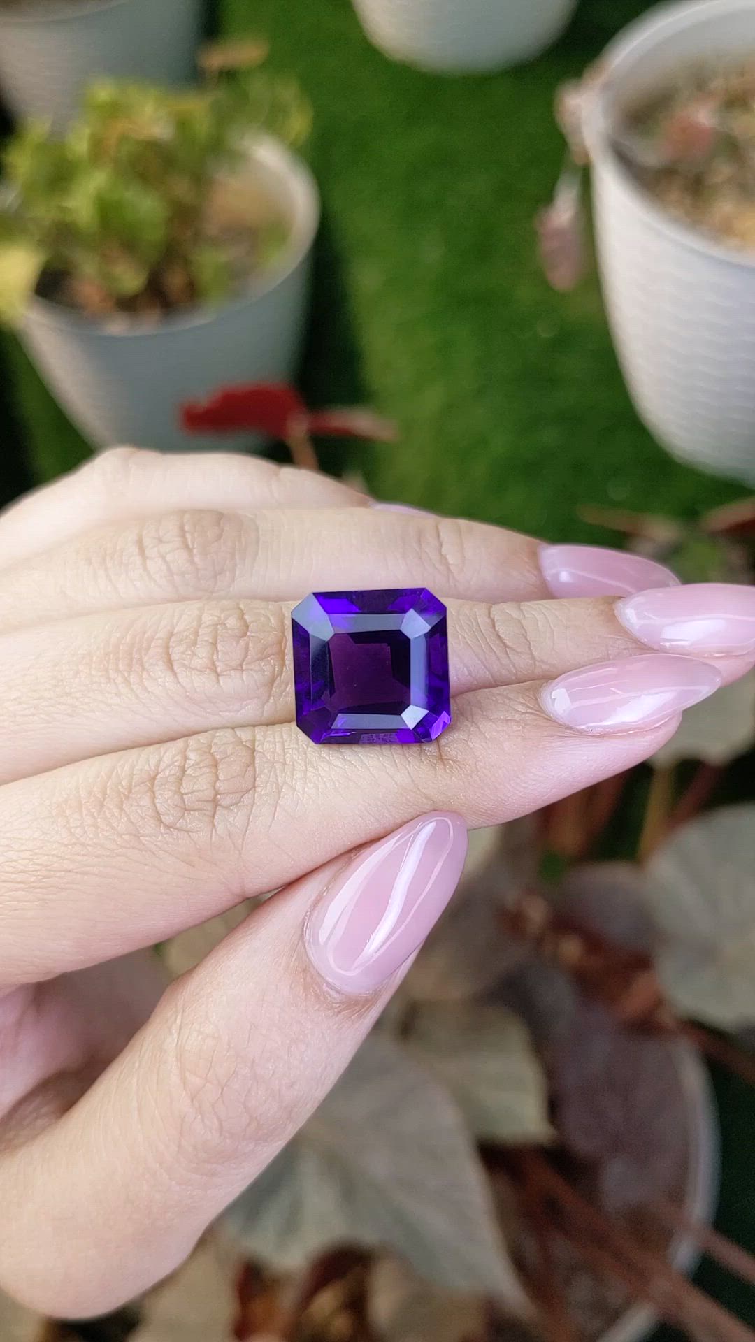 12.38 Ct. Purple Amethyst from Brazil Size Video