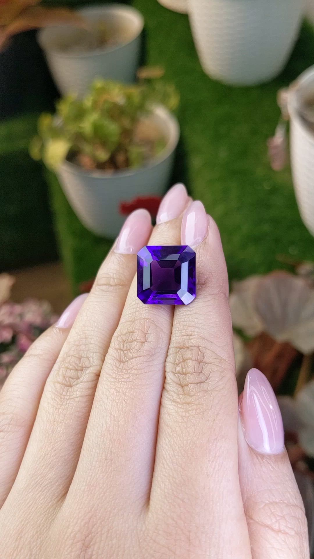 12.38 Ct. Purple Amethyst from Brazil Size Video
