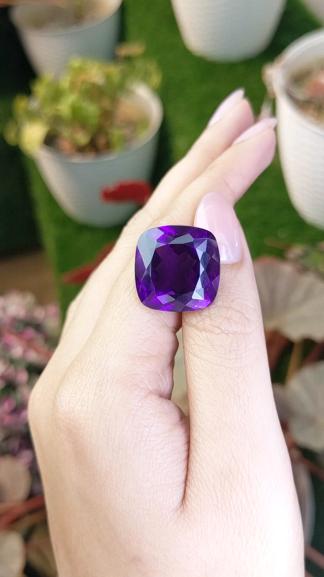 24.02 Ct. Purple Amethyst from Brazil Size Video