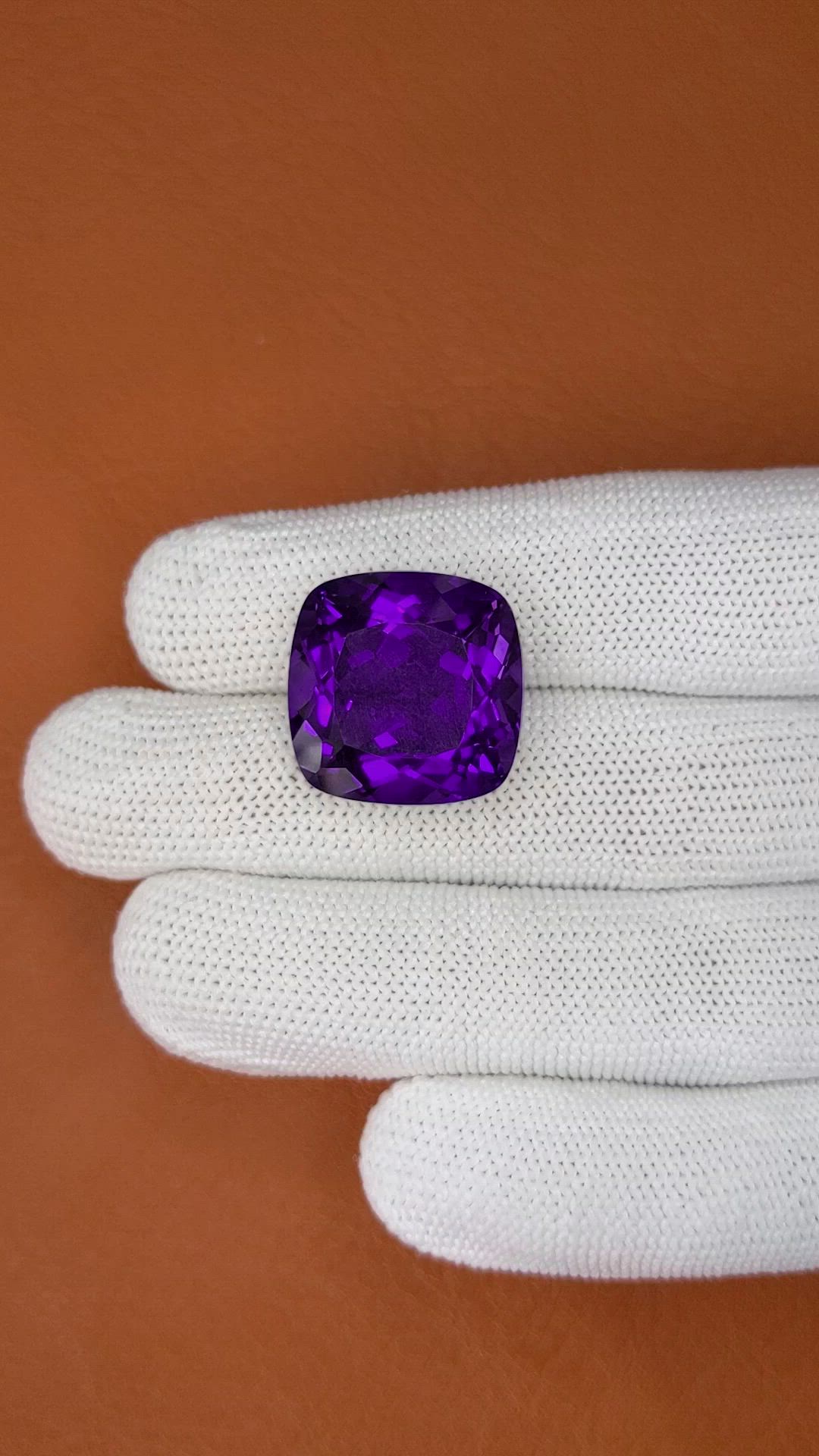 24.02 Ct. Purple Amethyst from Brazil Size Video