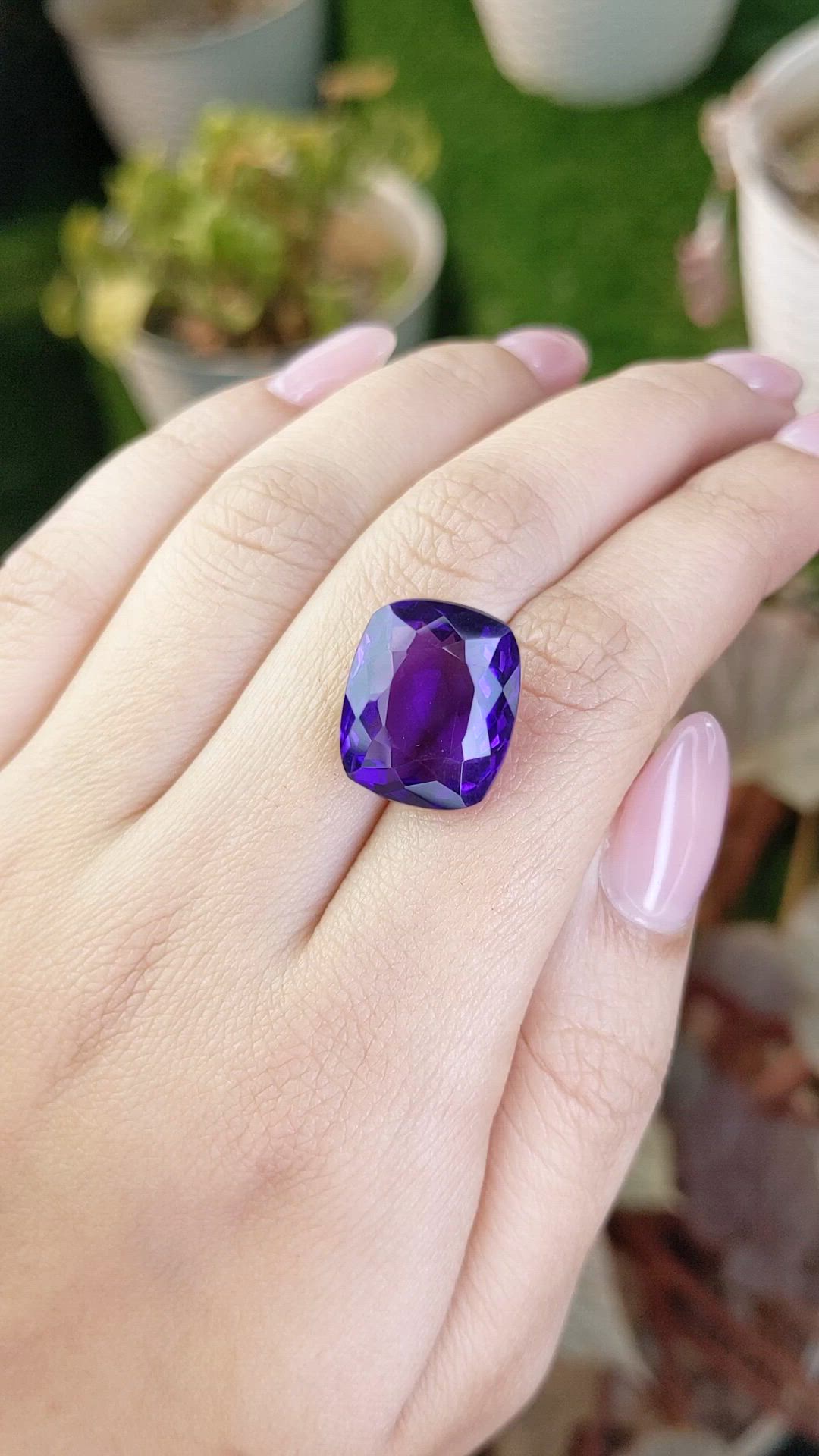 14.86 Ct. Purple Amethyst from Brazil Size Video