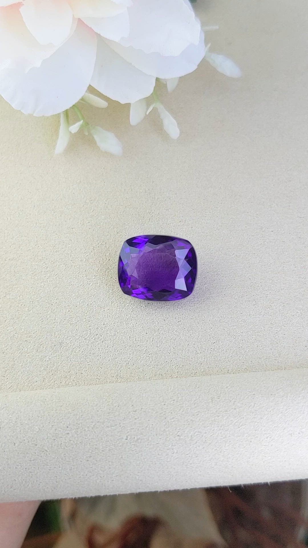 14.86 Ct. Purple Amethyst from Brazil Size Video