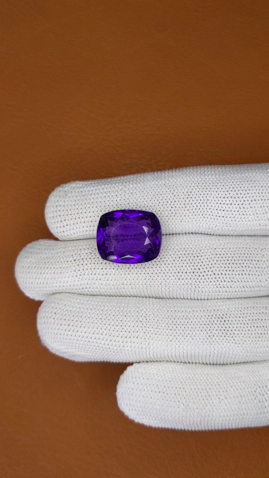 14.86 Ct. Purple Amethyst from Brazil Size Video